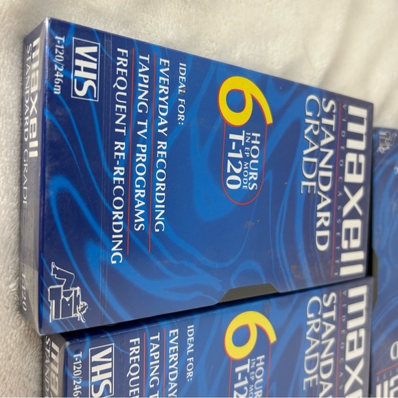 Maxell Video Cassette VHS T-120 6HRS Tapes NWT 3PC Bundle - Picture 5 of 13